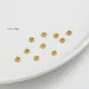 Cuentas Espaciadoras Chapadas en Oro Real de 18 Quilates que Conservan el Color Pulsera de Perlas Accesorios Hechos a Mano DIY Pulsera Collar Base de Flor Accesorios de Joyería