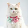 Babero para Mascotas Transfronterizo Babero para Gato Rosa Pastel Flor de Cerezo Delantal Corbata de Moño Accesorios para Perros Bufanda Venta al por Mayor