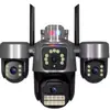 Cámara de Vigilancia V380 Tres Pantallas 360 Grados Alta Definición Impermeable Interior y Exterior Wifi Color Completo 4g
