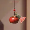 Palo de rosa rojo Fresa Fruta Palo de rosa Vegetal Colgante Caqui Llavero Calabaza Accesorio Calabaza Accesorio Naranja Colgante