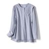Camiseta de manga larga con cuello redondo para mujer, jersey de algodón con media tapeta, estilo francés, original japonés, para exportación de comercio exterior