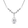 Tiktok Mais Vendido Pingente Rainha Flor de Gelo Colorida de Pedra Preciosa Corte Gota D'água Inlaid com Brilhante Diamante de Alto Carbono Colar em Forma de Pera para Transmissão ao Vivo Dropshipping