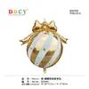 Lazo Rayado Navideño Mate Bolas Rojas y Verdes Colgantes Decoración para Fiesta Temática de Año Nuevo Globos de Papel de Aluminio