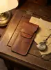 Estuche de Cuero Genuino de Alta Gama Amazon, Bolígrafo de Primera Capa de Piel de Vaca Simple y Portátil, Funda Protectora para Grabadora y Pluma Fuente