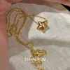 Colar com Pingente de Estrela Amarela com Pontos Coloridos e Diamantes Corrente para Clavícula Novo Verão 2025 Feminino
