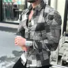 Camisa casual masculina listrada, estilo fino de verão, camisa masculina estilosa de manga comprida plus size para os mercados transfronteiriços europeu e americano