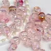 Ding Yi Leng Yue Nishang Rosa Diamante Contas de Resina Galvanizada Contas com Furo Corrente para Celular DIY Acessórios de Joalheria