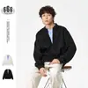 Contéstame Sudadera con Cuello Redondo de Dos Piezas Falsas de Estilo Americano Moderno para Hombre, Top Holgado Versátil W521