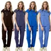 Roupas Femininas para Lavar à Mão, Manga Curta Fina Secagem Rápida Elástico Quatro Vias Conjunto de Uniforme para Enfermeira, Salão de Beleza, Doutor