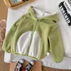 Nuevo abrigo de terciopelo para bebé y niños, abrigo cálido para hombre y mujer, cárdigan con forro polar, cierre de cremallera, estilo dinosaurio, abrigo lindo, moda