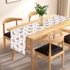 Camino de mesa con forma de huevo de Pascua, para fiestas navideñas, sala de estar, mantel decorativo con borde cruzado, mantel estampado de lino, tapete, bandera de té
