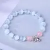 Design de Pulseira de Ametista Natural, Pulseira de Pedra Olho de Gato Branco para Mulheres, Pulseira de Quartzo Rosa Ametista de Alta Qualidade Atacado