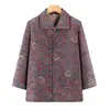 Conjunto de Otoño de la Abuela: Ropa para Mujeres de Mediana Edad y Mayores, Camisa Estampada de Manga Tres Cuartos, Top Holgado de Moda Estilo Mamá con Cuello Solapa, Tallas Grandes