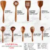 Pala de madera de acacia Sanchuang, pala de madera de mango largo para el hogar, utensilios de cocina de madera, cuchara de arroz, cuchara de madera, sartén antiadherente especial