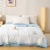 Colcha de Algodón de Xinjiang de Color Sólido, Colcha de Verano con Bloques de Color, Colcha de Algodón Lavado Estilo Muji para Aire Acondicionado, Colcha de Verano Refrescante, Ropa de Cama, Personalizable