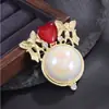Broche Cupido Rojo Amor Corsage de Aleación de Perla Artificial Colorida Regalo de San Valentín Accesorios para Pin de Ropa