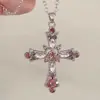 Colar com Pingente Cruzado Estilo Doce e Cool Mais Vendido na Europa e América Corrente para Clavícula Colar de Pérola Artificial Colar Personalizado da Moda para Mulheres