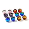 Cuentas de Cristal con Foil Plateado Degradado Luminoso de Doble Cara Cuentas Redondas Cielo Estrellado Cuentas Sueltas Accesorios para Joyería DIY Materiales Hechos a Mano
