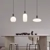 15Luz Colgante de Cristal Esmerilado Moderna para Comedor Ap Diseñador Ópalo Blanco Jade Dormitorio Lámpara Danesa de Mesita de Noche
