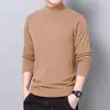 Camiseta base de manga larga con cuello medio, de marca de moda transfronteriza, para otoño e invierno, capa interior térmica para hombre, camiseta de color liso