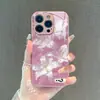 El más vendido en América Latina, funda protectora fresca blanca con patrón de agua rosa para 15 Pro, funda de teléfono con pintura metálica para iPhone17