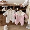 No hay devoluciones ni cambiosMono con capucha floral para bebé, Izquierda pequeña y derecha pequeña, Traje de gateo acolchado grueso súper lindo para bebé de invierno