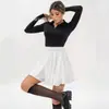 Camiseta de Manga Larga Pura para Mujer 2025 Ropa Nueva Primavera y Otoño Ajustada Adelgazante Cuello Polo Spice Girls Camiseta Básica