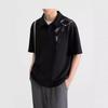 Camiseta tipo polo con bordado de bambú estilo chino Guofeng para hombre Camiseta de manga corta para hombre Verano 2024 Nuevo estilo Top