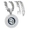 Collar Colgante de Béisbol Esmaltado Colorido de Moda para Hombres, Cadena Cubana Full Diamond Hip-Hop al por Mayor