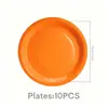 Decoraciones de mesa de postres para fiesta de bodas estilo europeo transfronterizo, color naranja sólido, accesorios de decoración de fiesta desechables, platos de papel y vasos de papel