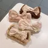 Faixa de Cabeça de Gato com Orelhas de Pelúcia e Laço Xadrez para Lavar o Rosto Desenho Animado de Pelúcia Doce Touca para Máscara Facial