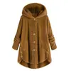 Transfronterizo Amazon Nueva Marca de Moda Europea y Americana Sudadera con Capucha y Botones de Felpa Color Sólido Chaqueta Sudadera de Forro Polar Transfronterizo