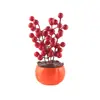 Maceta de Caqui Flor de Caqui de Año Nuevo Plástico Arte Floral Cubo de la Fortuna Festivo Nuevo Estilo Chino Imitación Porcelana Plástico de Año Nuevo Caqui