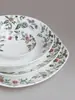 Pratos de porcelana fina da série Monte Fuji, incluindo pratos fundos, pratos de arroz, pratos rasos, pratos cerâmicos fundos e travessas para uso doméstico