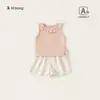 Bangxuan Roupa Infantil Verão Conjunto Meninas Colete Shorts Roupa Bebê Conjunto Duas Peças Leve Meninas Roupa para Passeio de Recém-Nascido