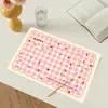 Mantel Retro Cuadros Estilo Crema, Impermeable y Resistente al Aceite No Lavable, Posavasos para Mesa de Cocina, Mantel Individual de Cuero para Mesa de Comedor