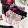 Pantis finos de malla sexy para mujer de verano, con corte cruzado, seductores, de malla transparente, transpirables, lencería para mujer talla grande