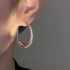 [Marca de Luxo Acessível Ta] Design Parisiense ~ Brincos de Círculo de Diamantes para Mulheres, Brincos Sofisticados e Elegantes