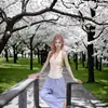 Transfronterizo 2025 Nuevo Estilo Resort Costero Camisola Halter Diseño de Espalda Descubierta Rayada Top Sexy Comercio Exterior
