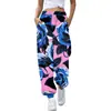 Pantalones Largos de Pierna Ancha Nuevos Estampados Transfronterizos Europeos y Americanos para Mujer, Pantalones Casuales Sueltos de Cintura Alta de Verano, Pantalones Largos de Moda Versátiles y Modernos