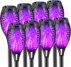 Lámpara Mini de Llama Solar Transfronteriza para Patio Exterior 7 Colores Azul Púrpura Jardín Balcón Paisaje Lámpara de Césped