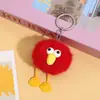 Chaveiro de pássaro fofo de pelúcia com imitação de pelo de coelho rex, pingente fofo, decoração de bolsa de desenho animado, presente para casal