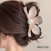 Pinza para el pelo de dibujos animados coreanos para mujer, pasador de lazo, pinza de tiburón exquisita de alta gama, tamaño grande para cabello grueso, accesorio para el cabello