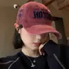 Gorra de Béisbol Retro Estilo Americano para Mujer Primavera y Verano Bordado Estilo Coreano Combinación Versátil Mostrar Cara Ala Pequeña Ancha Pico de Pato Sombrero Cabeza Grande Wai