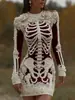 Site independente transfronteiriço internacional Vestido bodycon feminino gótico fantasia de Halloween vestido justo