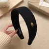 Pinza para el Cabello Facial de Lana Retro con Etiqueta Dorada Versátil para Otoño e Invierno Diadema de Ala Ancha para Uso Diario de Mujer Diadema Alta para la Cabeza Tocado