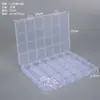 Caixa Plástica Transparente com Tampa de 10 Compartimentos, 15 Compartimentos, 24 Compartimentos, 28 Compartimentos para Organizar Miçangas, Joias, Ferragens e Equipamentos de Pesca
