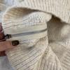 Maillard Cardigan curto de malha com zíper e gola alta feminino 2024 outono novo suéter de cera macia de manga comprida e torção casaco feminino