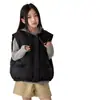 Chaleco de Algodón a Rayas Tridimensionales Estilo Coreano con Cuello Alto para Niñas Moda Otoño/Invierno 2026 Dulce Petite con Cinta Chaleco de Algodón Transfronterizo