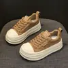 Zapatos casuales de suela gruesa para mujer con suelas suaves, diseño de cordones, modernos y versátiles, estilo coreano, ligeros, nuevos para otoño de 2026, adecuados para mujeres menudas